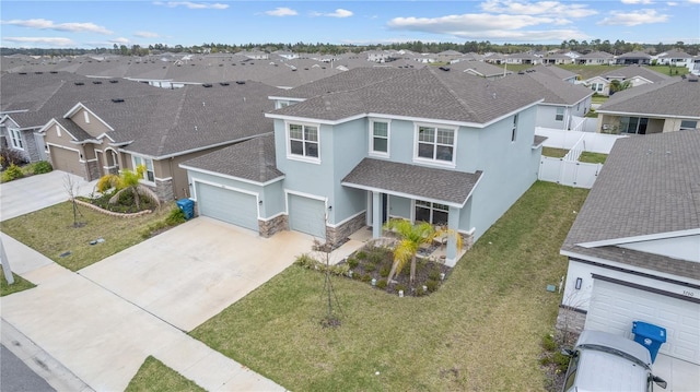 aerial view featuring a residential view