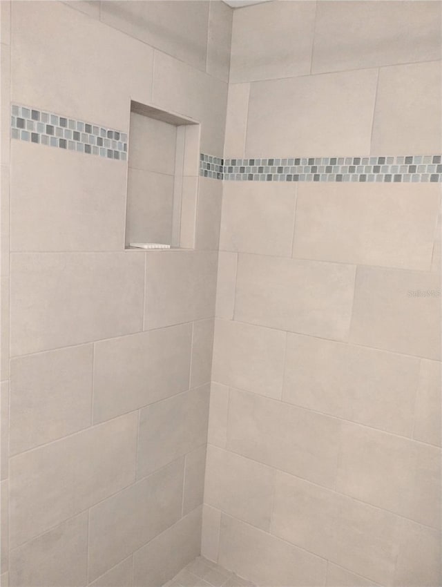 interior details with tiled shower