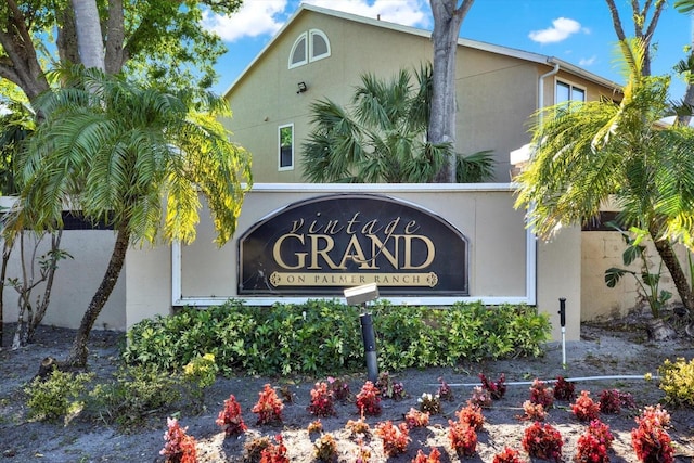 view of community sign