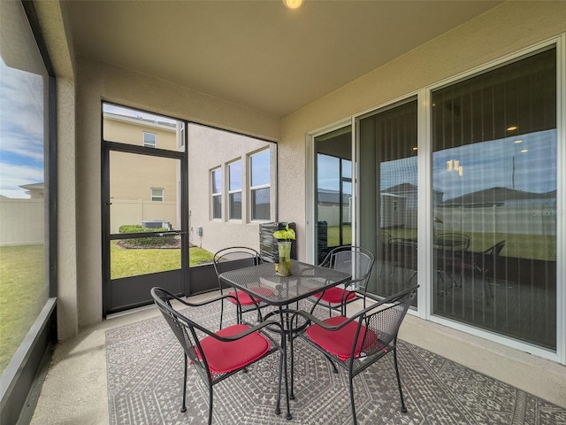 view of sunroom