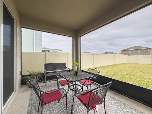 view of sunroom