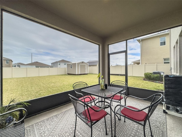 view of sunroom