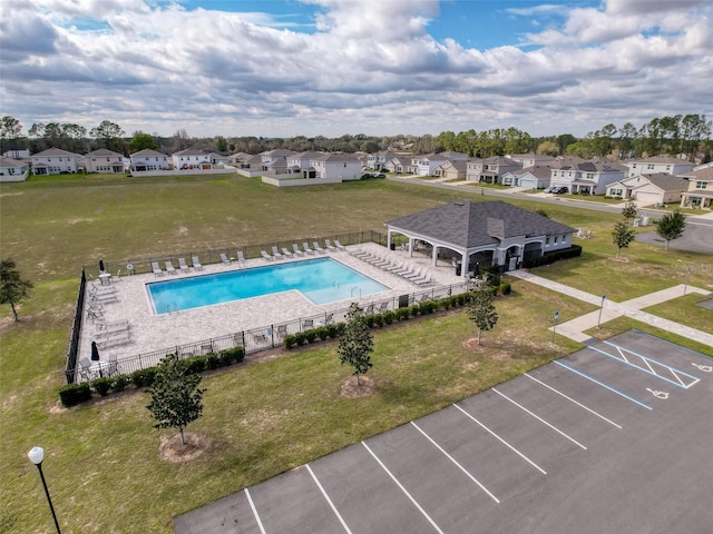 bird's eye view featuring a residential view