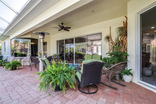 view of patio with ceiling fan