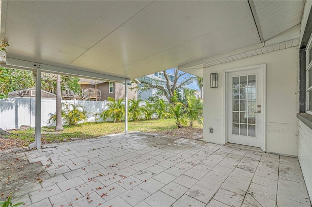 view of patio with fence