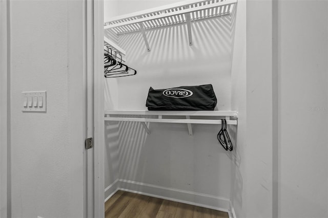 spacious closet featuring wood finished floors