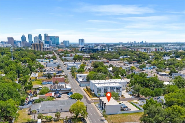 aerial view with a view of city