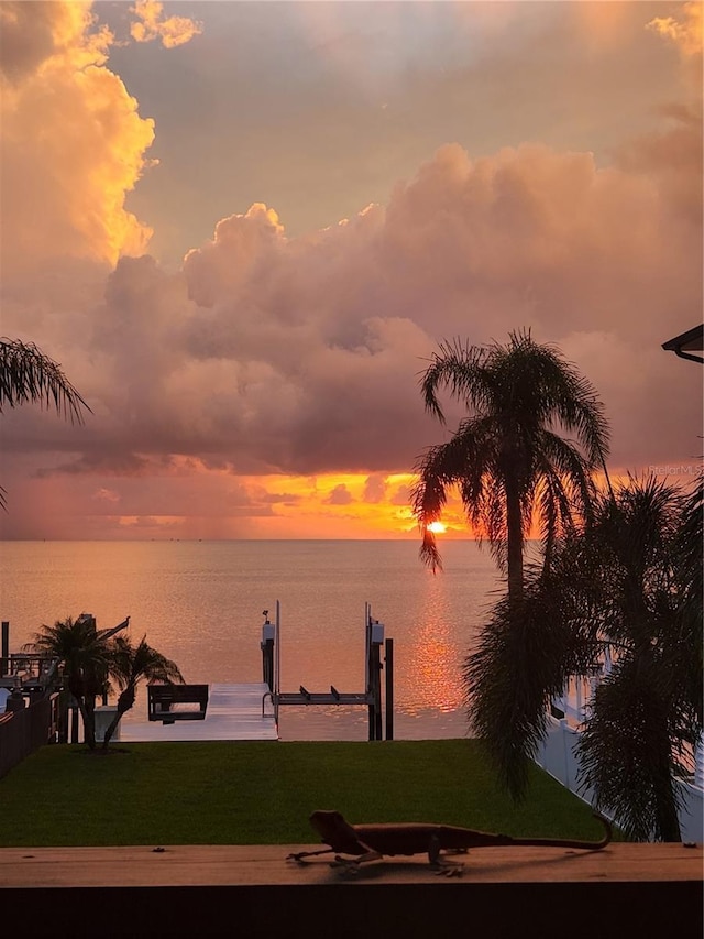 5241 W Shore Dr, New Port Richey, FL 34652 - water view featuring a dock and boat lift