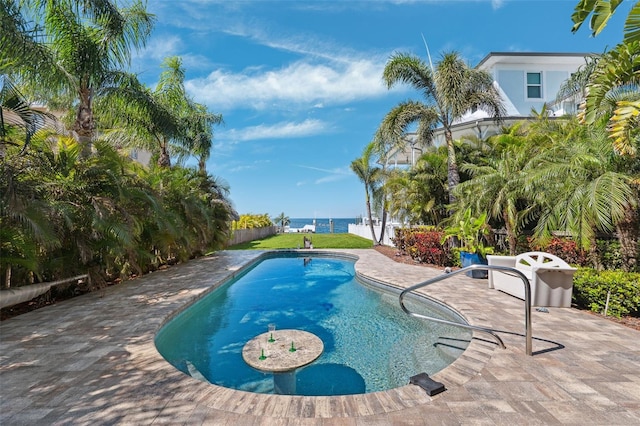 5241 W Shore Dr, New Port Richey, FL 34652 - outdoor pool featuring a patio and a water view
