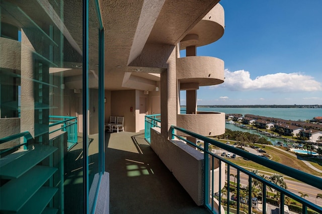 balcony with a water view