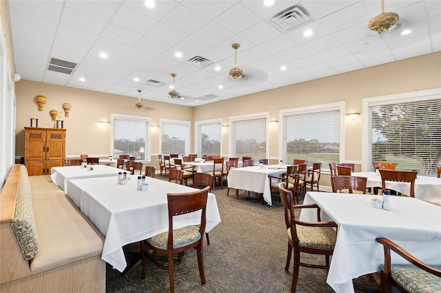 dining room with visible vents and a healthy amount of sunlight