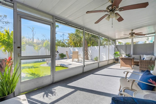 view of sunroom