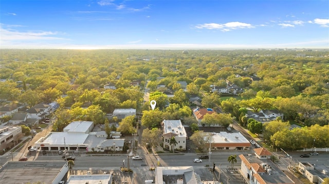 drone / aerial view with a view of trees