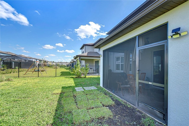 view of yard featuring fence
