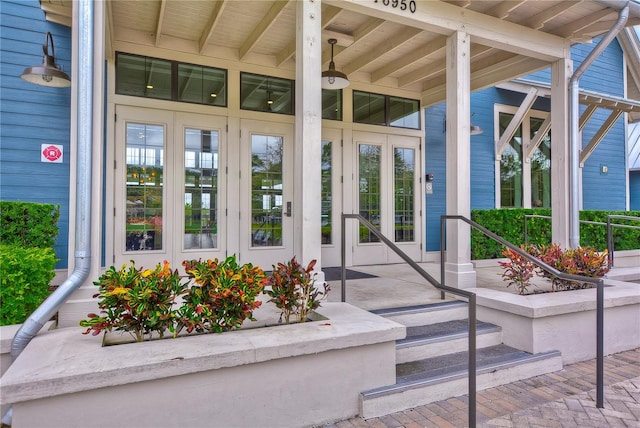 doorway to property with a porch