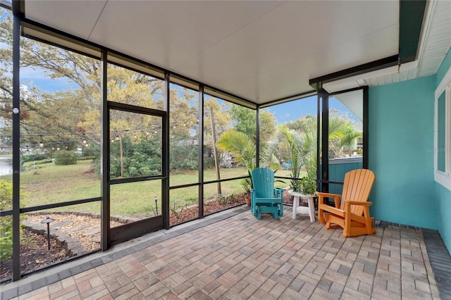 view of unfurnished sunroom