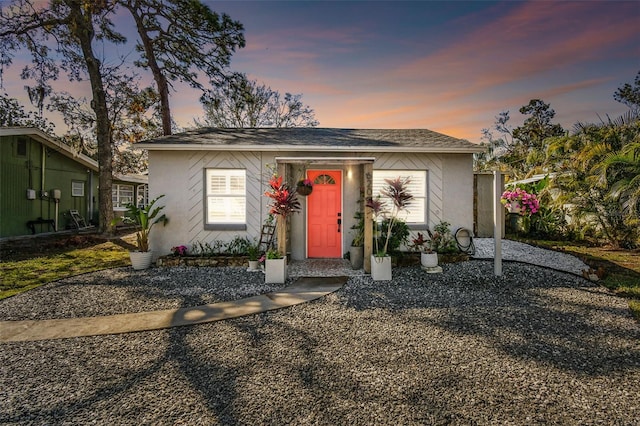 view of front of home with stucco siding