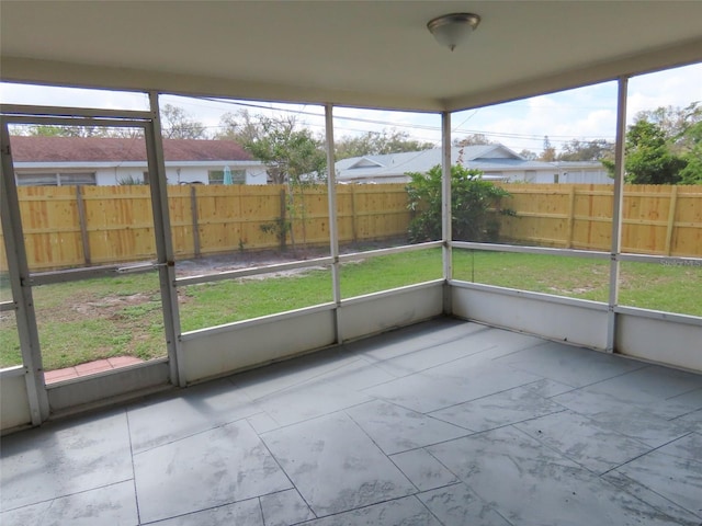 view of unfurnished sunroom