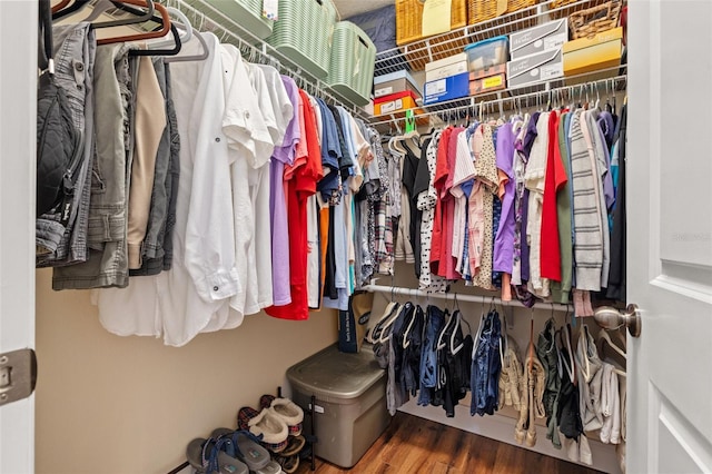 spacious closet featuring wood finished floors