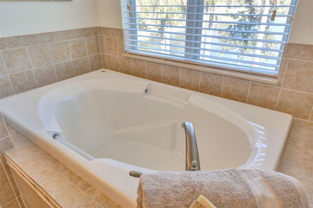 full bathroom featuring a garden tub