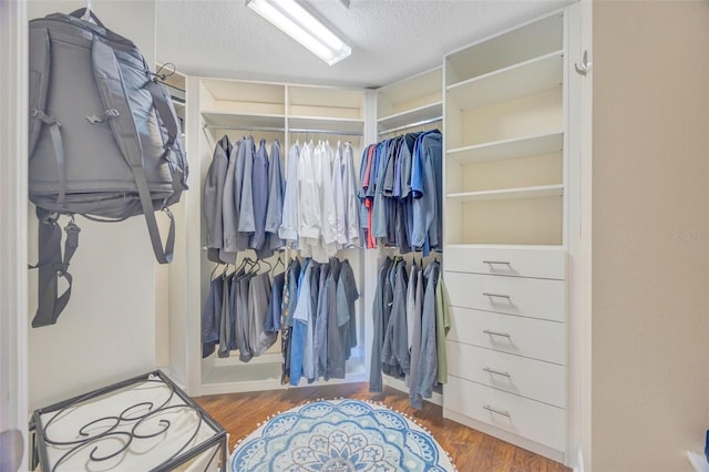 spacious closet with wood finished floors