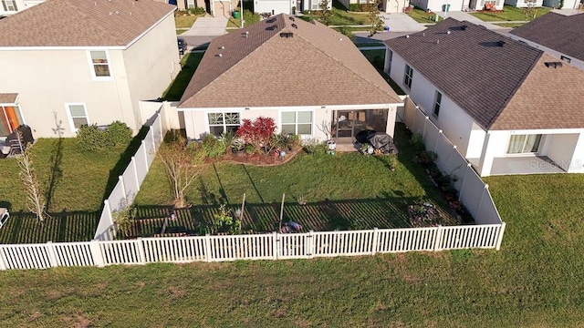 aerial view with a residential view