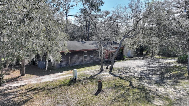 cabin with driveway