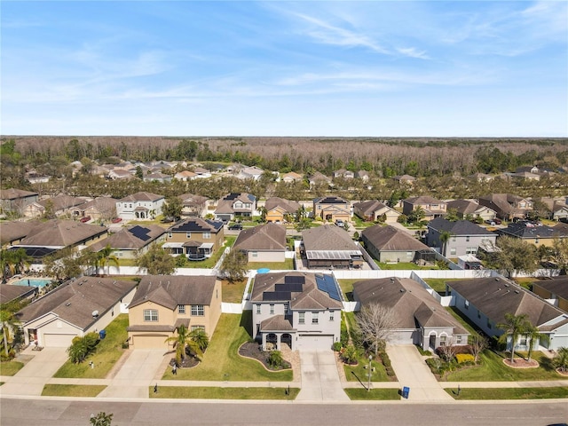 bird's eye view with a residential view