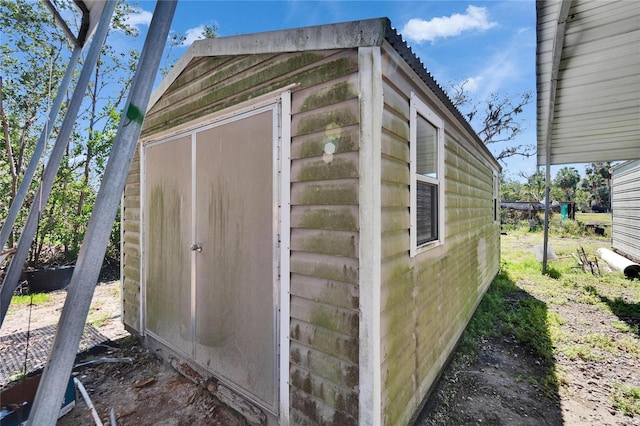 view of shed