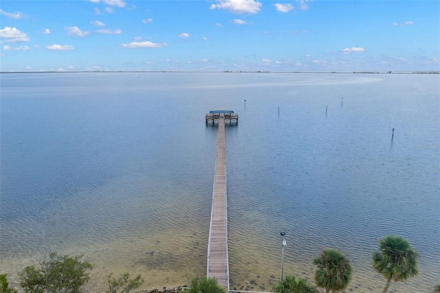 water view with a boat dock