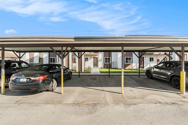 view of covered parking lot