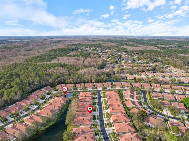 aerial view with a residential view