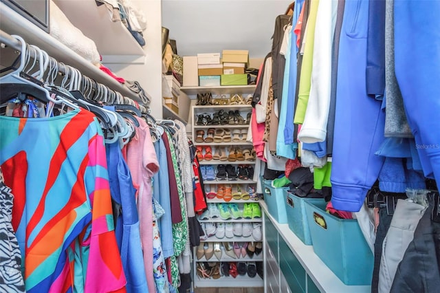 view of walk in closet