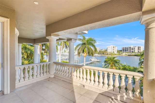 balcony with a water view