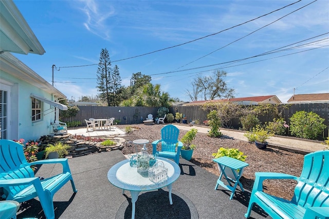 view of patio featuring a fenced backyard