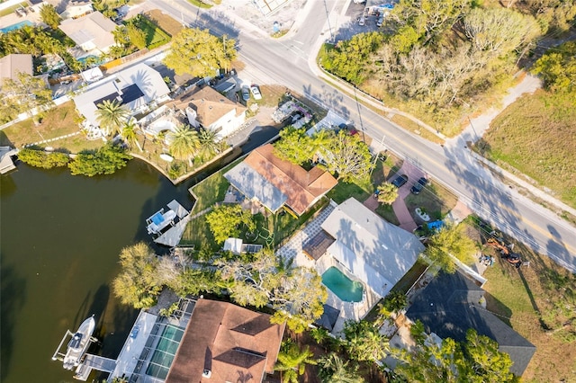 drone / aerial view with a residential view