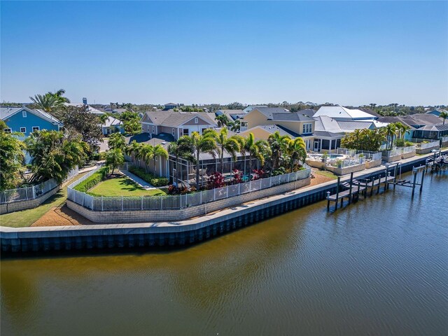 5616 Seagrass Pl, Apollo Beach, FL 33572 - aerial view featuring a residential view and a water view