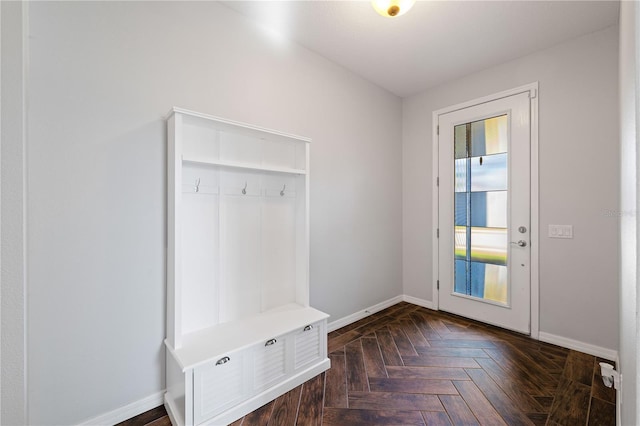 mudroom with baseboards