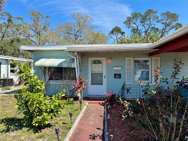 property entrance with central AC