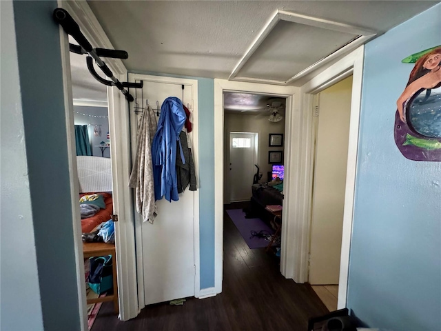 hallway featuring wood finished floors