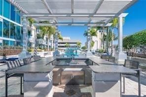 view of patio featuring a pergola