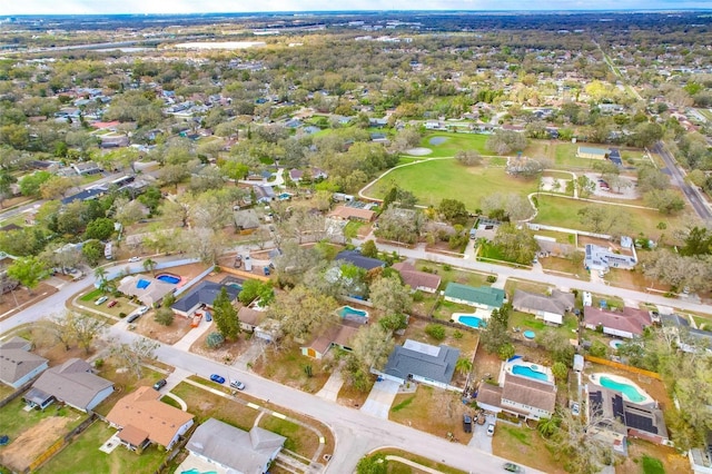 aerial view with a residential view