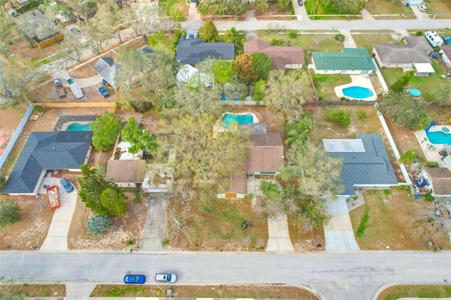 aerial view with a residential view