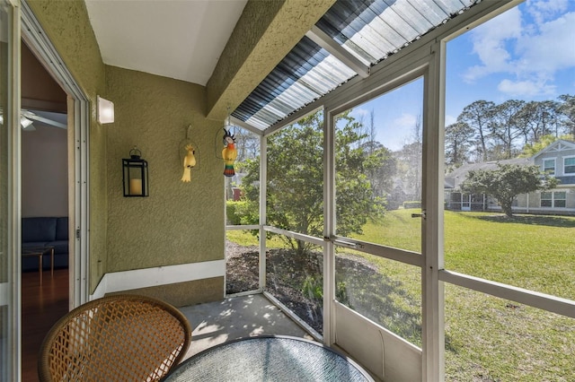 view of sunroom