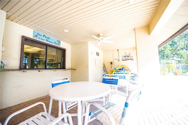 view of patio / terrace featuring a ceiling fan