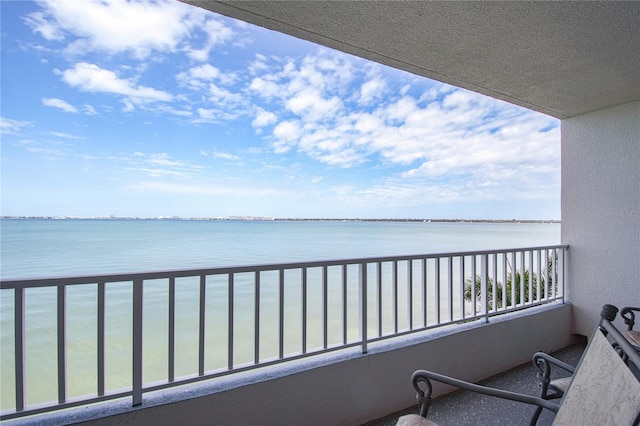 balcony with a water view