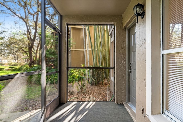 view of unfurnished sunroom