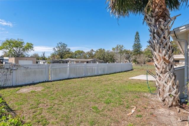 view of yard featuring fence