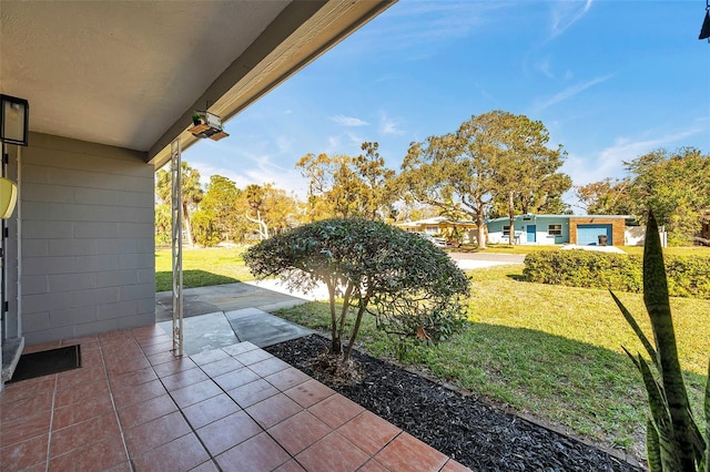 view of yard with a patio area