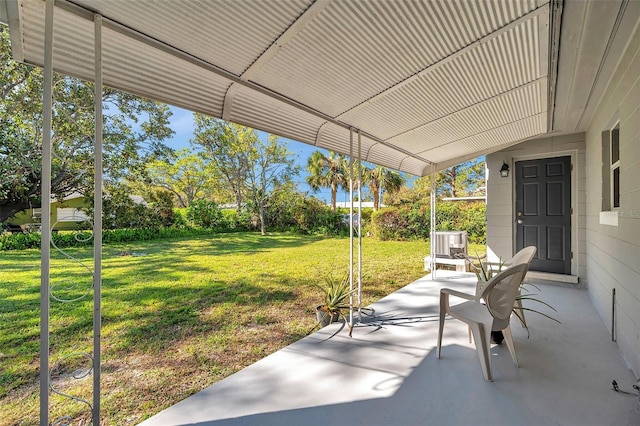 view of patio featuring central AC